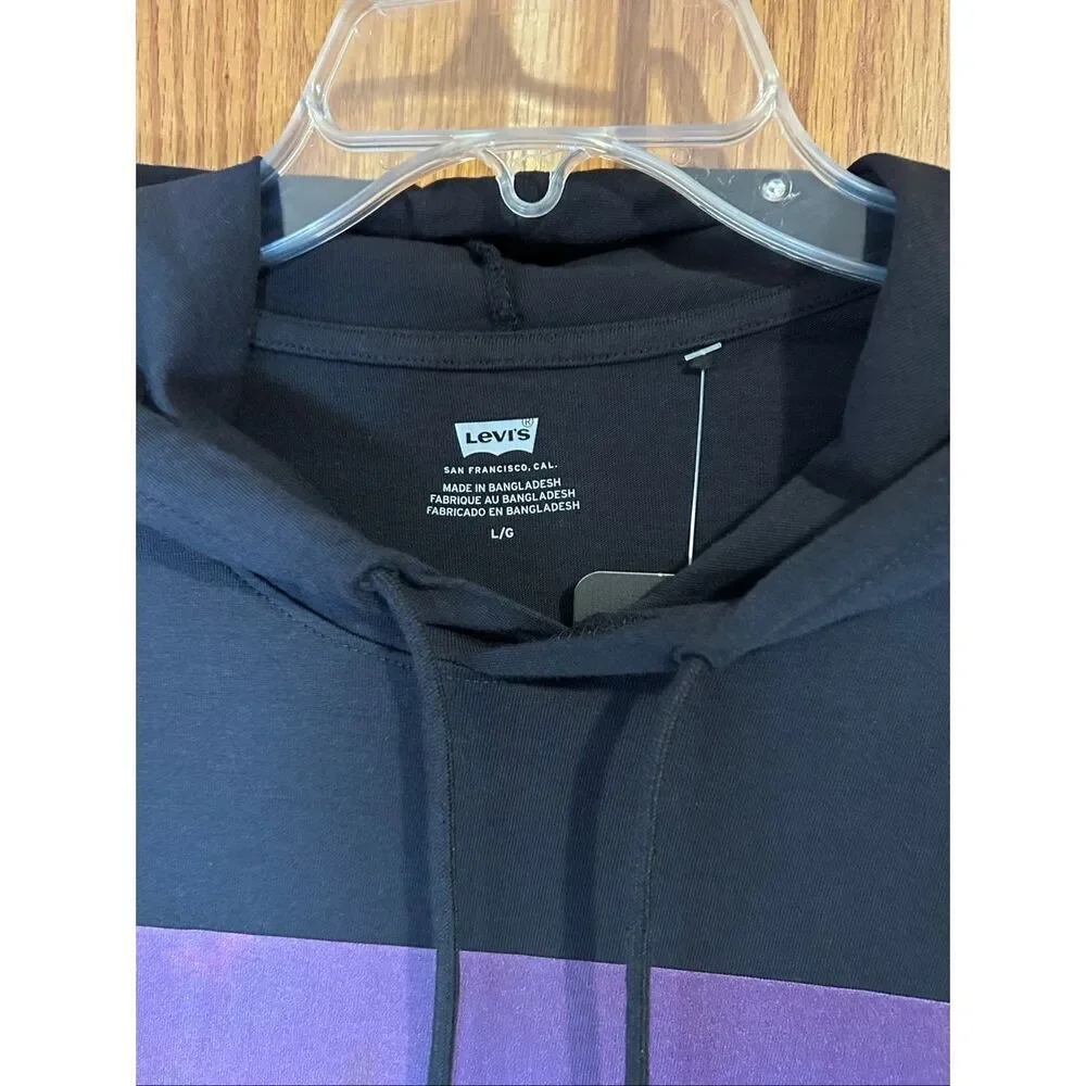 Levi’s Worldwide Hoodie Lightweight Pullover Black Men’s Size L NWT